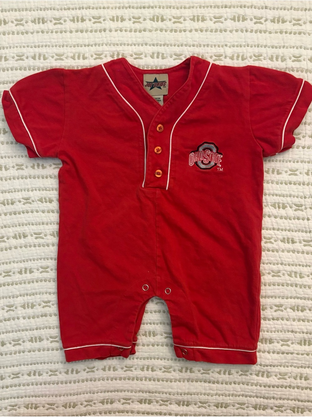 The Ohio State Buckeyes Baby Romper Baseball Style Size 24 months